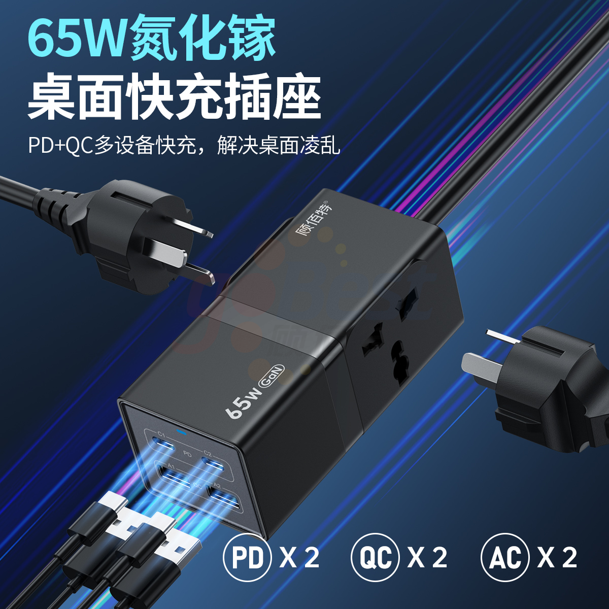 65W氮化鎵多用途插排 65W氮化鎵多用途插排